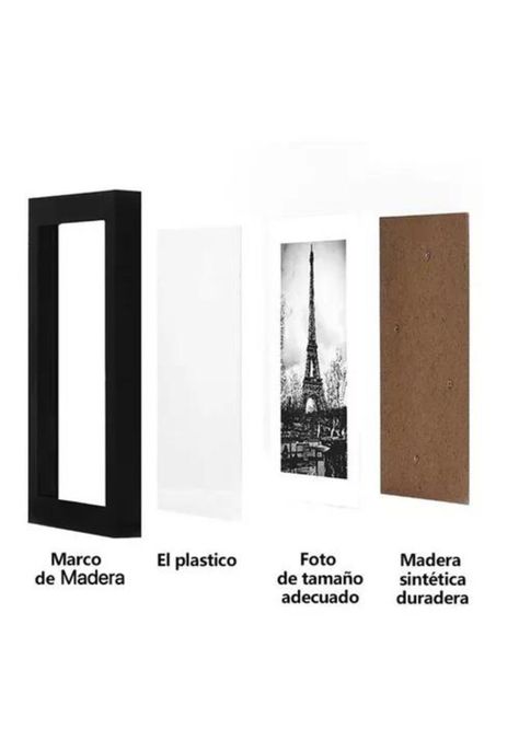 Pack de 7 marcos de foto, color negro-2
