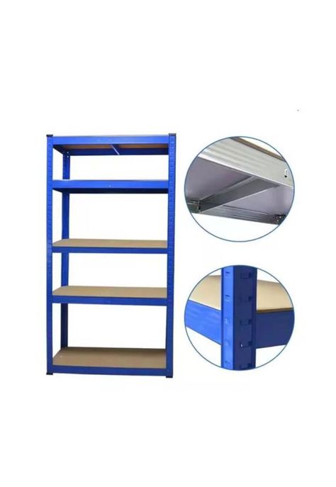 Estante de Acero Azul y MDF 180x90x40cm Soporta hasta 875kg-1