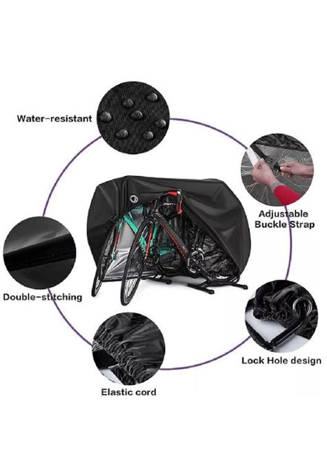 Carpa cobertor funda para bicicleta impermeable 110x200 cm-3