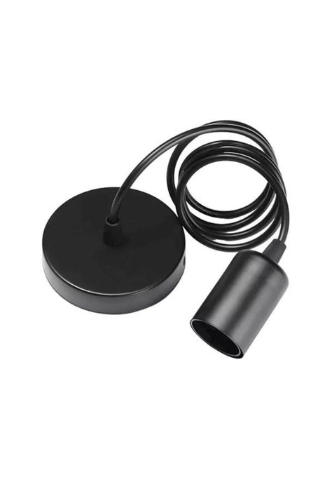 Soquete E27 lámpara colgante 3 unidades color negro-0