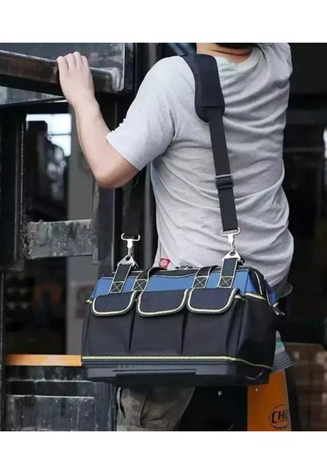 Bolsa de herramientas para electricista, mochila organizador, color negro-6