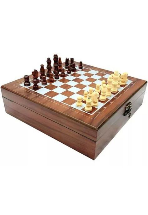 Set de lujo tablero de ajedrez de madera + dominó + cartas póker negro-1