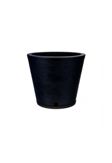 Maceta Plástico Rotomoldeada Con Plato 34 x 35cm Negro-0