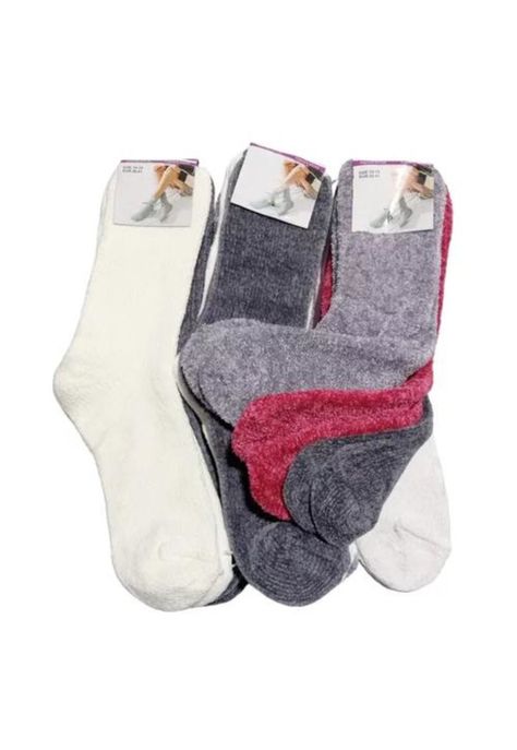 Pack de 12 calcetines para mujer, toalla polar, unicolor + diseños, multicolor-0