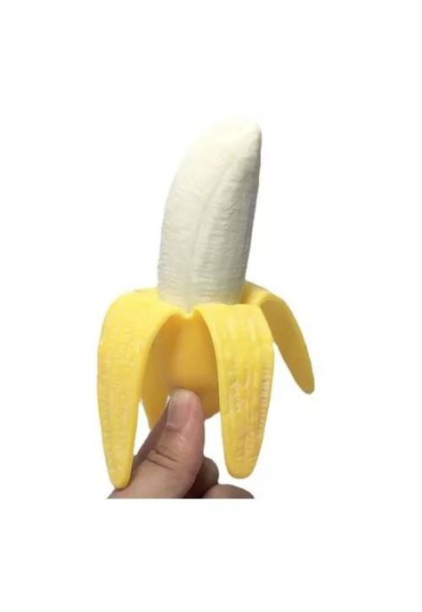 Juguete Antiestrés Squishy - Banana Realista Suave y Elástica-1