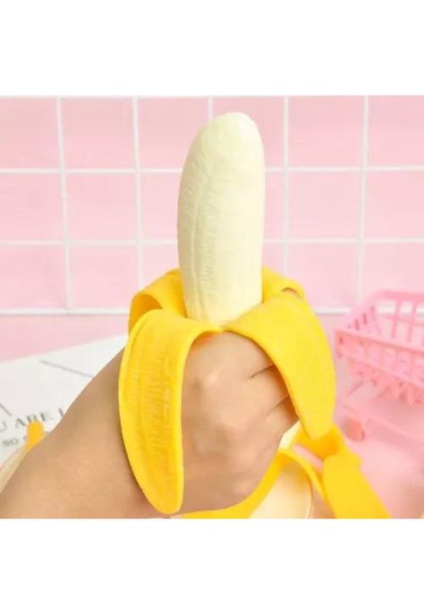Juguete Antiestrés Squishy - Banana Realista Suave y Elástica-2
