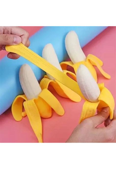 Juguete Antiestrés Squishy - Banana Realista Suave y Elástica-3