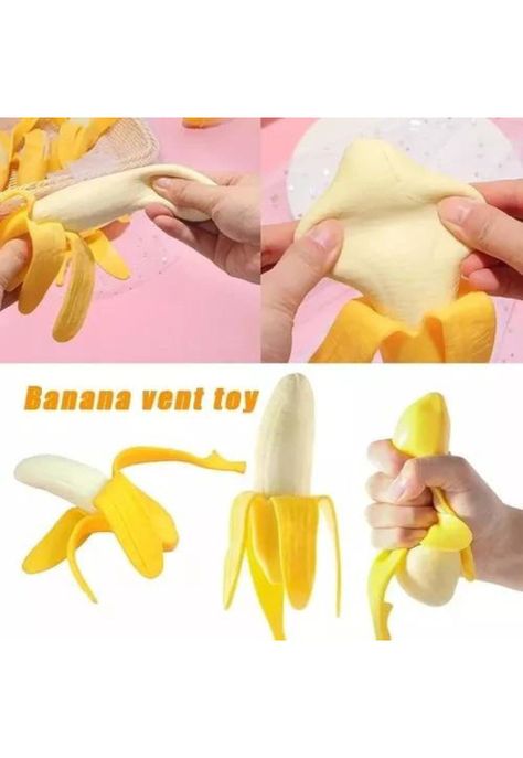 Juguete Antiestrés Squishy - Banana Realista Suave y Elástica-6