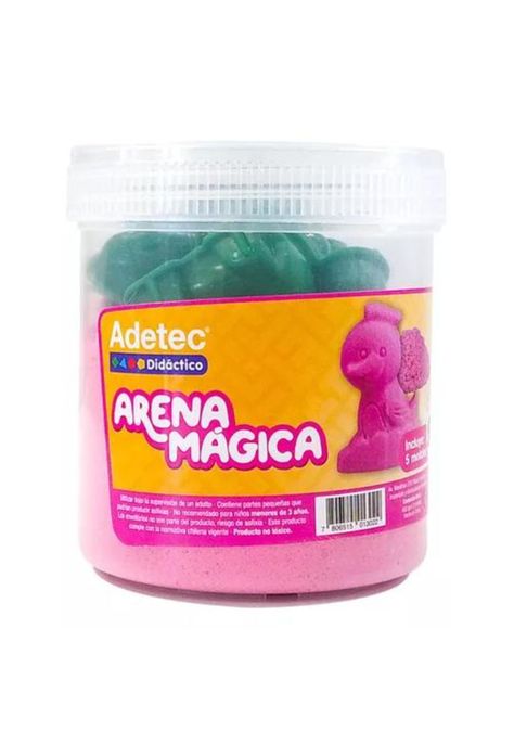Arena mágica colores 450 g con 5 moldes Adetec color rosado-2