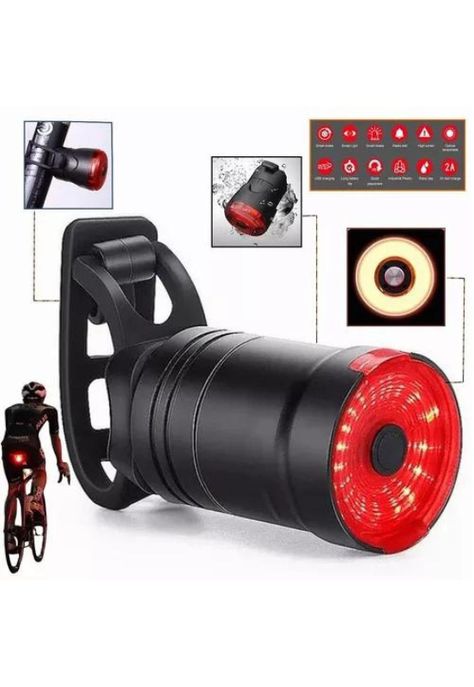 Luz de Bicicleta LED - Con Sensor de Freno, Recargable, USB, IPX6-0