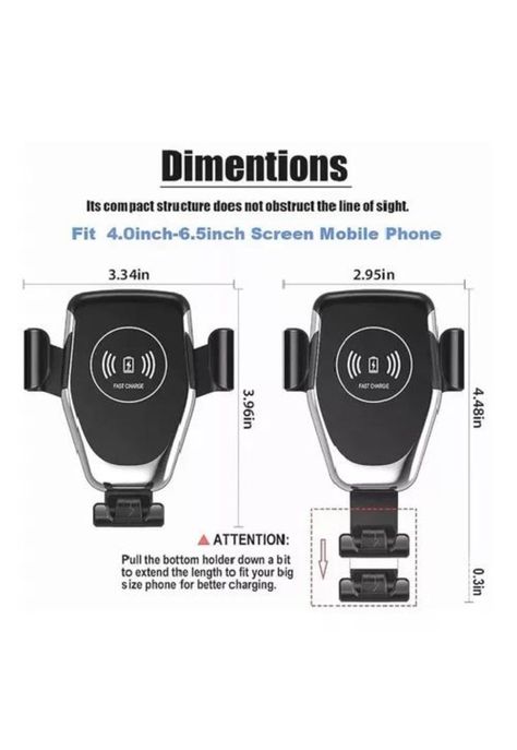 Cargador inalámbrico celular auto 10W soporte carga rápida-5