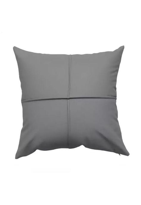Pack 6 fundas de cojines almohada eco-cuero impermeable 43 cm color gris-0