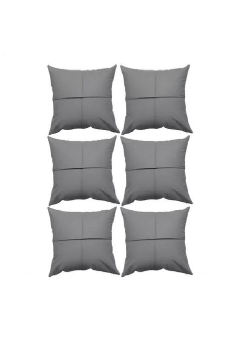 Pack 6 fundas de cojines almohada eco-cuero impermeable 43 cm color gris-1