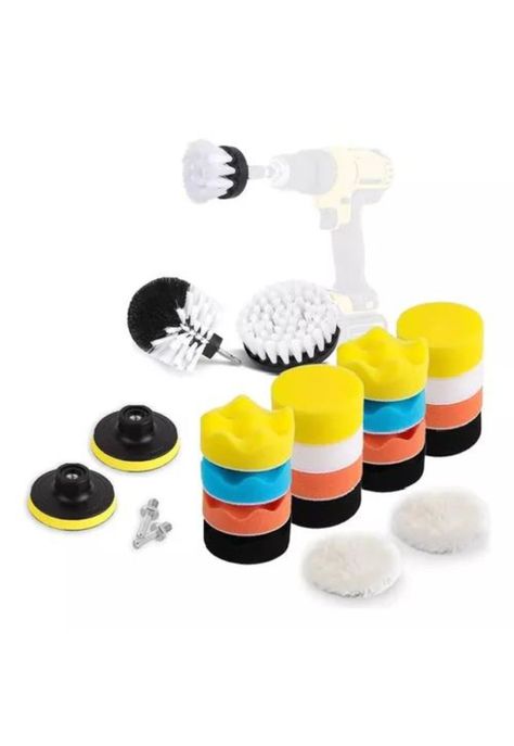 Kit de pulido y limpieza de tapiz para auto, 23 piezas, pads para taladro, multicolor-0