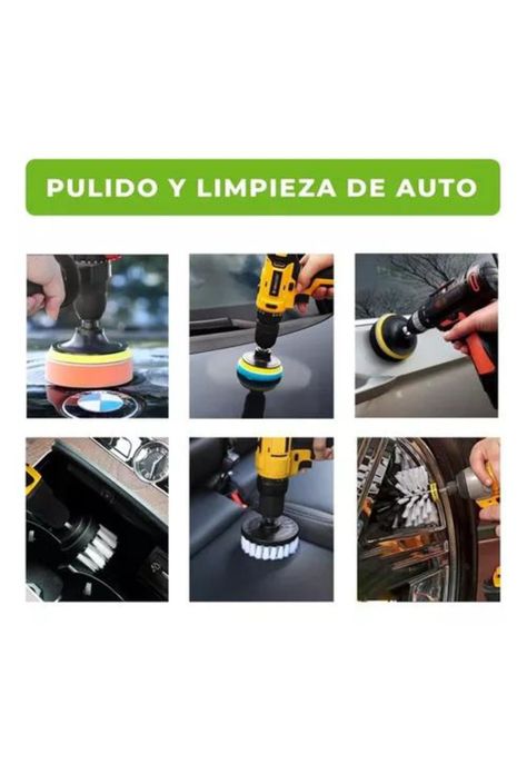 Kit de pulido y limpieza de tapiz para auto, 23 piezas, pads para taladro, multicolor-2