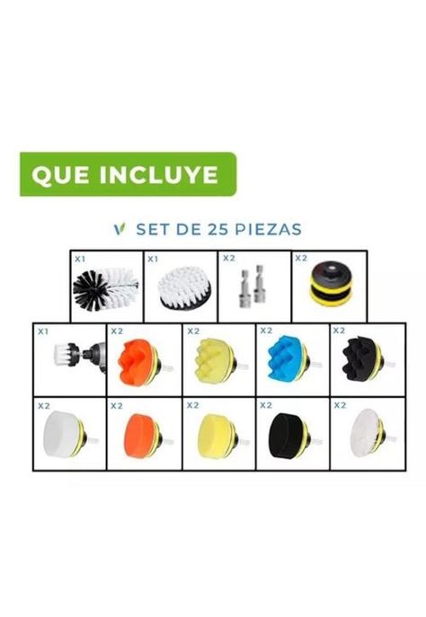Kit de pulido y limpieza de tapiz para auto, 23 piezas, pads para taladro, multicolor-3