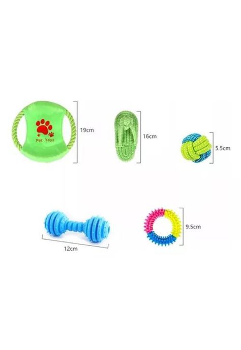 Set de 10 juguetes para mascotas, incluye pelota de cuerda y más-3