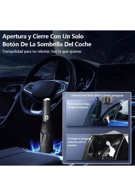 Paraguas led, automático abre-cierra botón negro-5