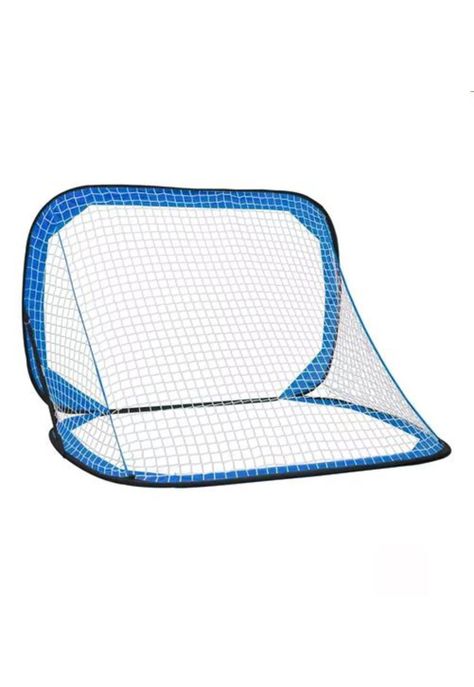 Arcos de fútbol plegables con red 120x75 cm azul-0