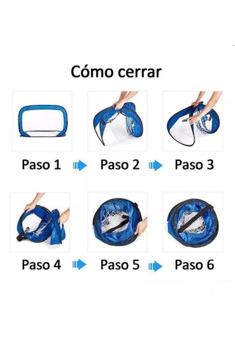 Arcos de fútbol plegables con red 120x75 cm azul-3
