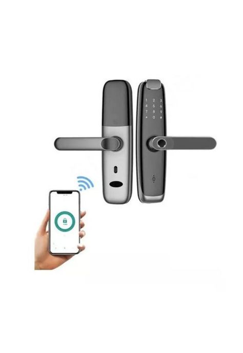 Cerraduras Inteligentes Wifi Huella Código Con Control Negro-1