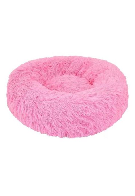 Cama antiestrés de felpa para perros y gatos 50 cm rosado-1