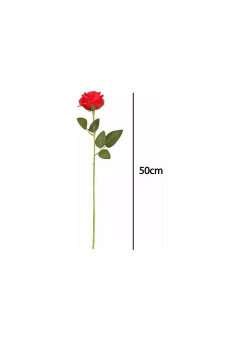 Pack de 12 Rosas Artificiales de Terciopelo en Color Rojo-2