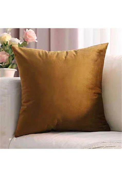 Funda para Cojín Velvet Terciopelo Liso en Variedad de Colores - Bronce-1