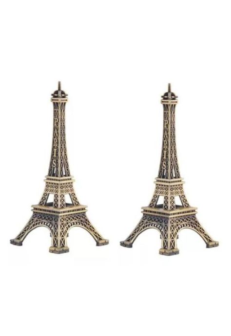 Pack de 2 adornos de Torre Eiffel metálica, París, Francia-0