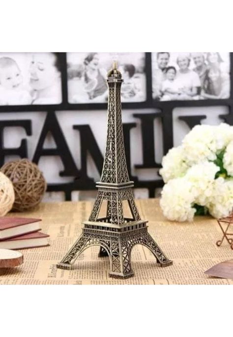 Pack de 2 adornos de Torre Eiffel metálica, París, Francia-4