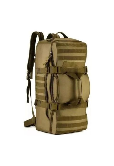 Bolso mochila táctico militar Molle 60L color café-0