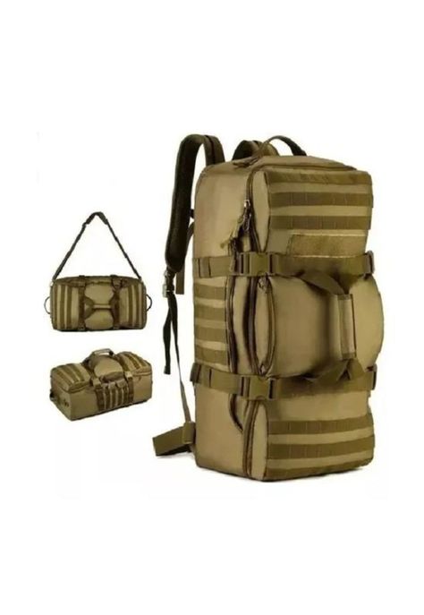 Bolso mochila táctico militar Molle 60L color café-1