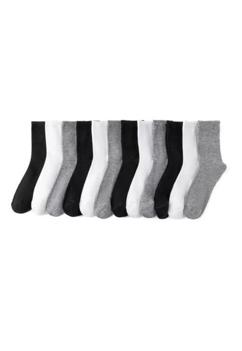 Pack de 12 calcetines largos de bambú para hombre, lisos, deportivos, multicolor-1