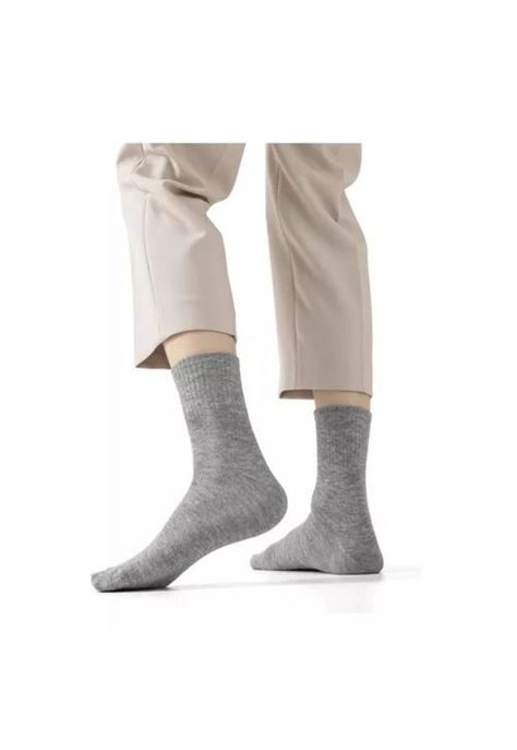 Pack de 12 calcetines largos de bambú para hombre, lisos, deportivos, multicolor-5