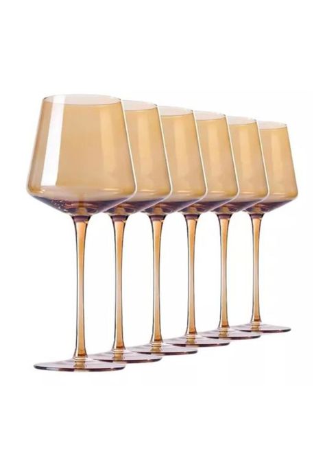 Set 6 Copas De Vino Modernas Ámbar-1