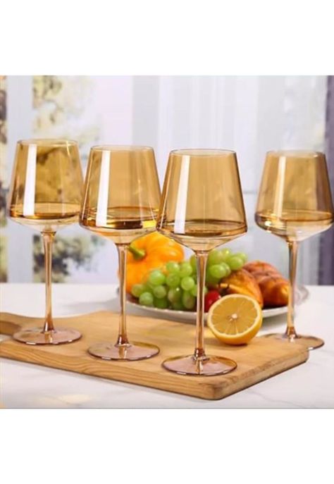Set 6 Copas De Vino Modernas Ámbar-3