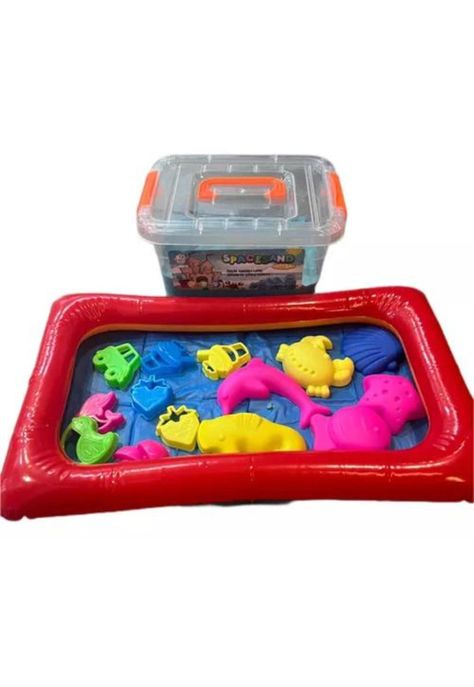 Arena mágica por kilo + 11 accesorios + piscina multicolor-0