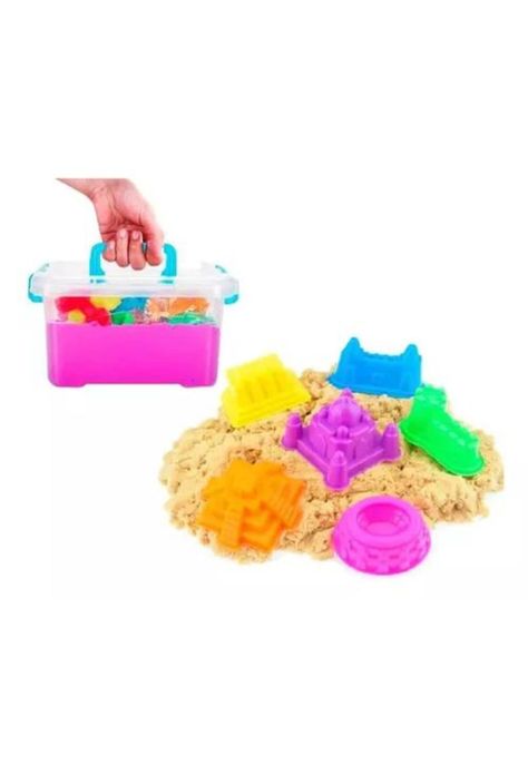 Arena mágica por kilo + 11 accesorios + piscina multicolor-2