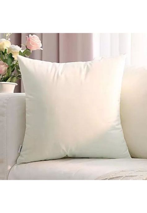 Funda para Cojín Velvet Terciopelo Liso en Variedad de Colores - Blanco-1