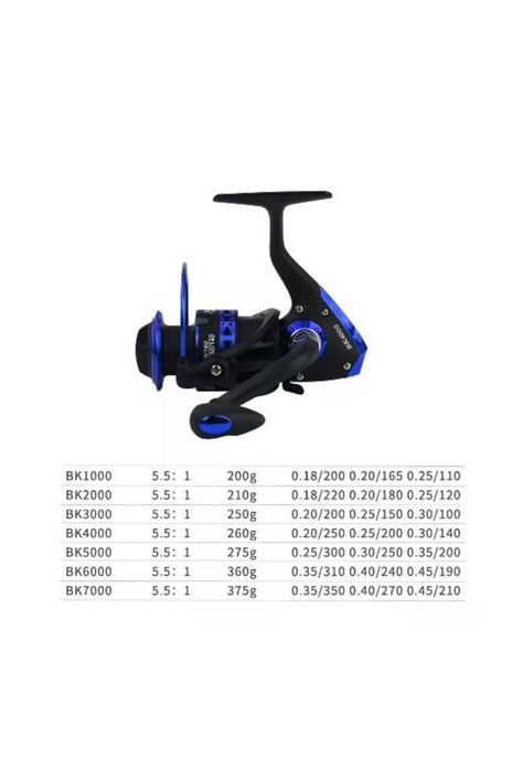 Carrete giratorio para pesca serie BK5000 13 rodamientos, azul-3