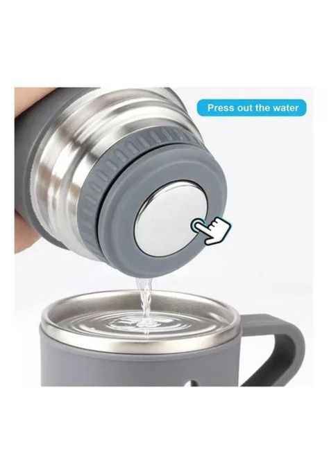 Set de Termos para Agua Caliente/Fría + 3 Tazas de 500 ml, Café Mate, Color Gris-2