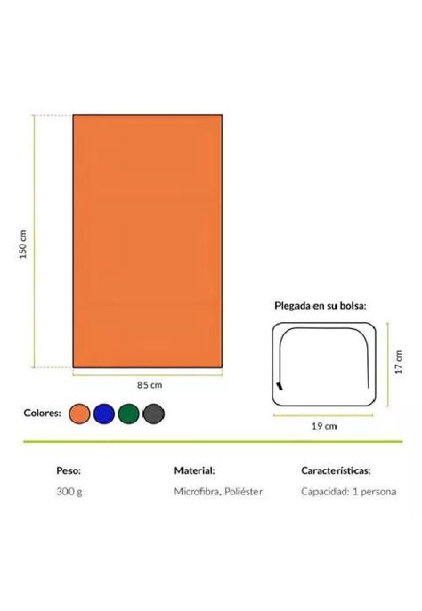 Toalla de microfibra Pro Outdoor, color verde-1