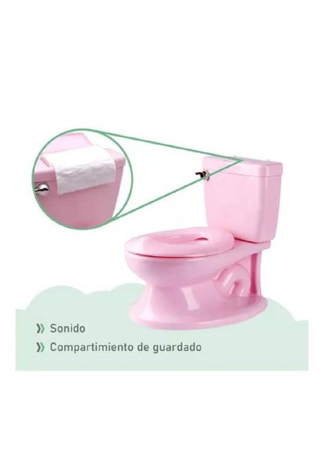 Pelela Aprendizaje Tipo WC - Sonido Cisterna, Colores Metinca, Color Rosado-6