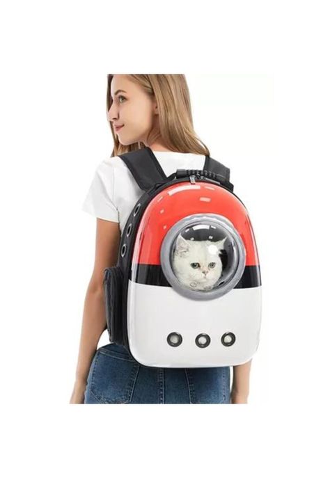 Mochila bolso ojo transparente para mascotas perro y gato multicolor-1