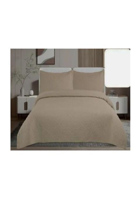 Cubrecama de verano 1.5 plazas + 1 funda cobertor, color beige-0