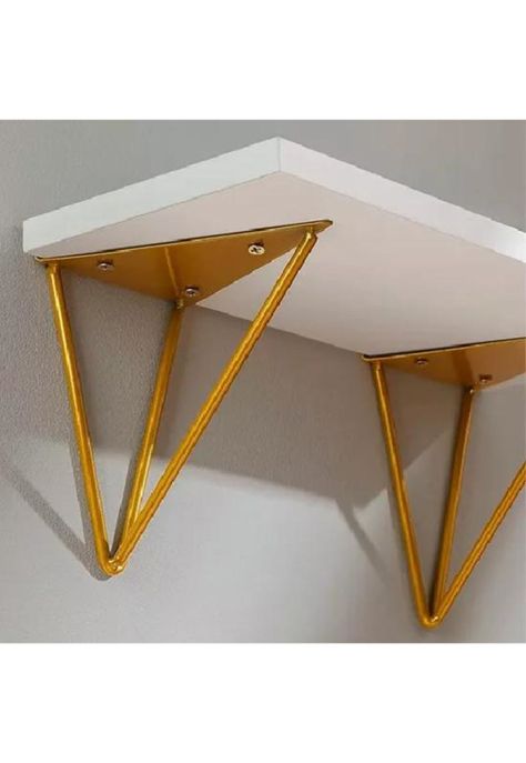 2 Repisas Decorativas Estilo Nórdico Organizador Blancas y Doradas-5
