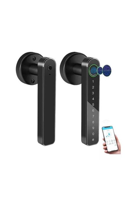 Cerradura Inteligente Bluetooth Huella Digital App Negra-1