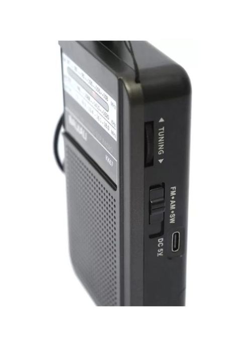 Radio portátil bolsillo AM/FM con antena MK-308, color negro-2