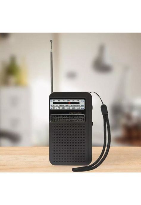 Radio portátil bolsillo AM/FM con antena MK-308, color negro-3