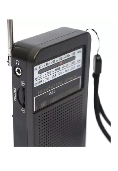 Radio portátil bolsillo AM/FM con antena MK-308, color negro-4